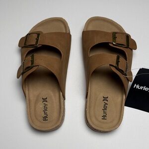 Hurley Kids Slide Sandal - Adjustable Double Strap Slip-On Cushioned Footbed